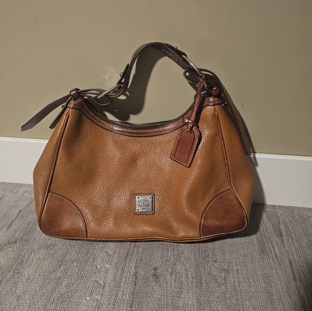 Dooney & Bourke Tan and Brown Leather Shoulder Bag